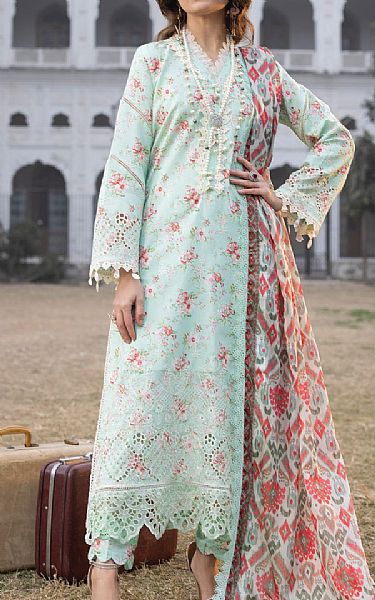 Faiza Faisal Light Turquoise Lawn Suit | Pakistani Lawn Suits- Image 1