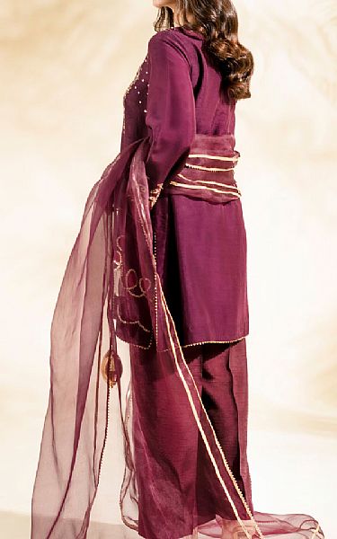 Faiza Faisal Plum Royal | Pakistani Pret Wear Clothing by Faiza Faisal- Image 2