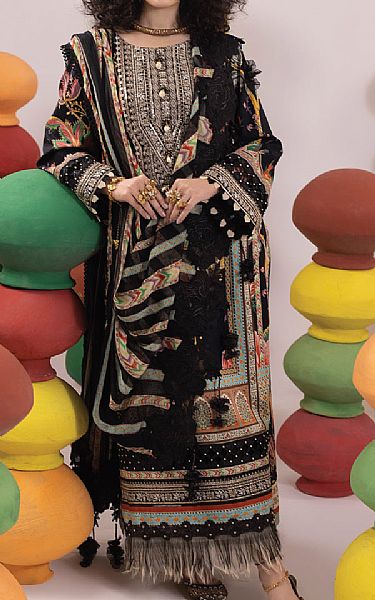 Faiza Faisal Black Lawn Suit | Pakistani Lawn Suits- Image 1