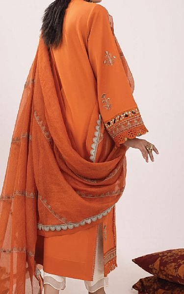 Faiza Faisal Safety Orange Lawn Suit | Pakistani Lawn Suits- Image 2