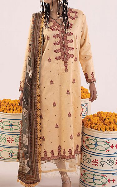 Faiza Faisal Ivory Lawn Suit | Pakistani Lawn Suits- Image 1