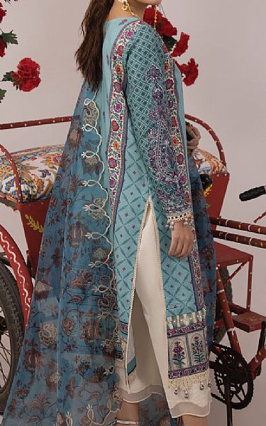 Faiza Faisal Cornflower Blue Lawn Suit | Pakistani Lawn Suits- Image 2