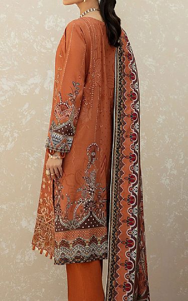 Farasha Rust Linen Suit | Pakistani Dresses in USA- Image 2
