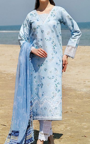 Farasha Light Blue Lawn Suit | Pakistani Lawn Dress in USA- Image 1