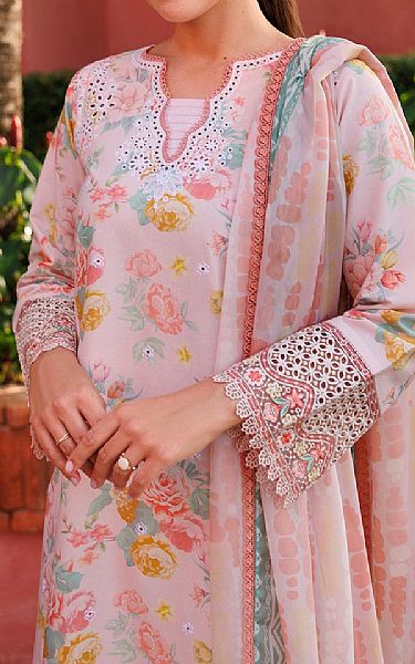Farasha Pastel Pink Lawn Suit | Pakistani Lawn Dress in USA- Image 2