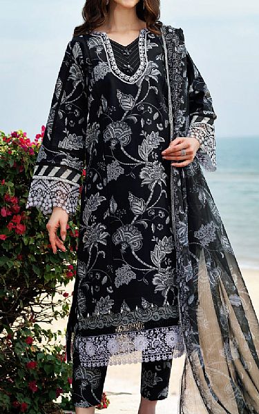 Farasha Black Lawn Suit | Pakistani Lawn Dress in USA- Image 1