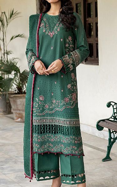 Farasha Viridian Green Lawn Suit | Pakistani Lawn Suits- Image 1
