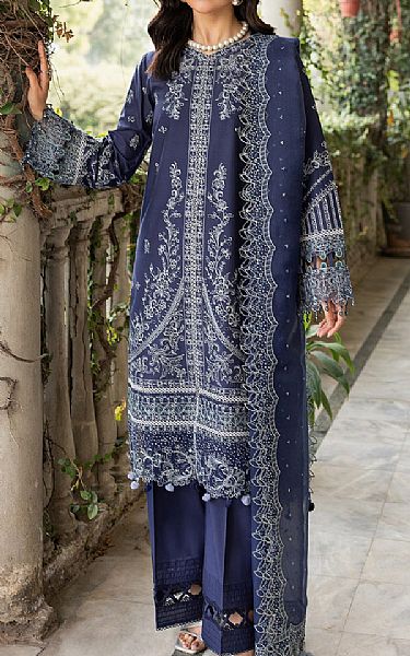 Farasha Navy Blue Lawn Suit | Pakistani Lawn Suits- Image 1