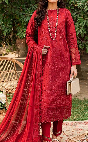 Farasha Cornell Red Lawn Suit | Pakistani Lawn Suits- Image 1