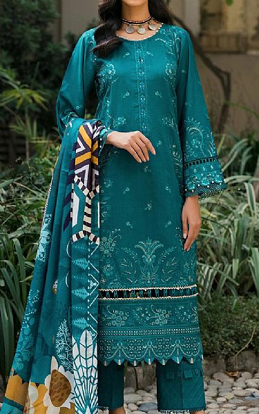 Teal Khaddar Suit | Farasha Pakistani Winter Dresses