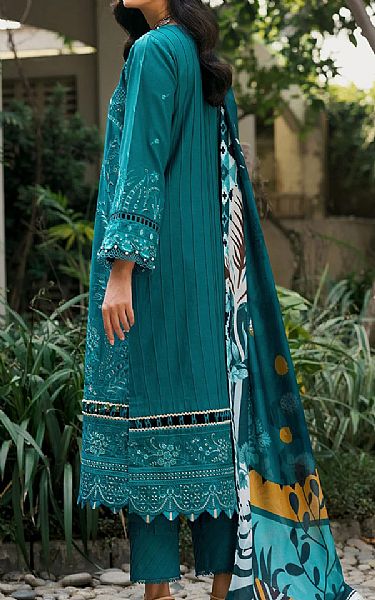 Farasha Teal Khaddar Suit | Pakistani Dresses in USA- Image 2