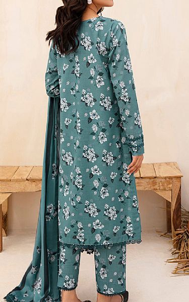 Farasha Teal Khaddar Suit | Pakistani Winter Dresses- Image 2