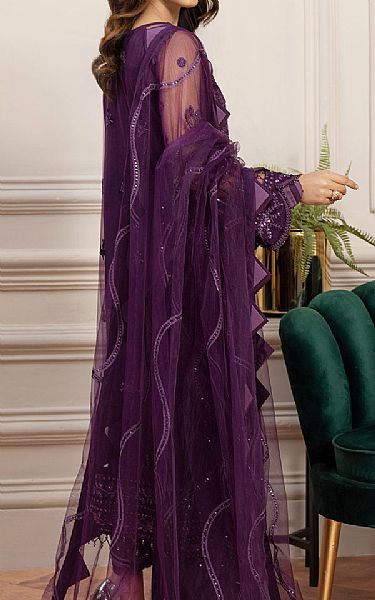 Farasha Indigo Net Suit | Pakistani Embroidered Chiffon Dresses- Image 2