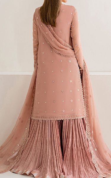 Farasha Sea Pink Chiffon Suit | Pakistani Embroidered Chiffon Dresses USA- Image 2