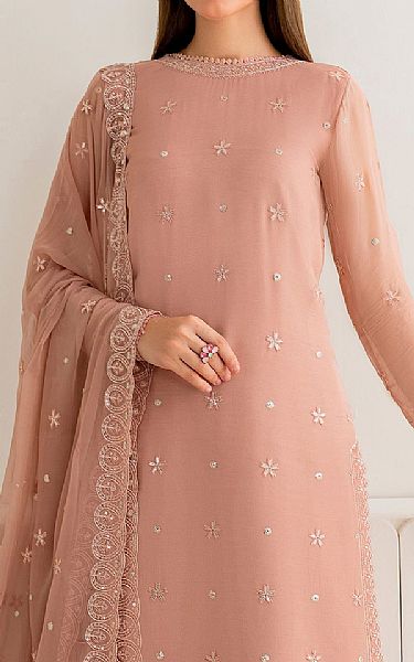 Farasha Sea Pink Chiffon Suit | Pakistani Embroidered Chiffon Dresses USA- Image 3