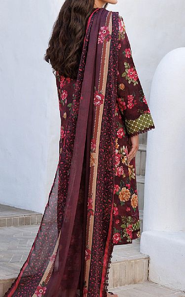 Farasha Wine Lawn Suit | Pakistani Lawn Dress in USA- Image 2