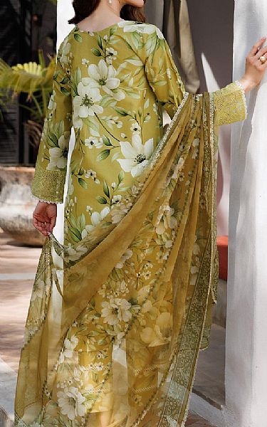 Farasha Light Olive Green Lawn Suit | Pakistani Lawn Dress in USA- Image 2