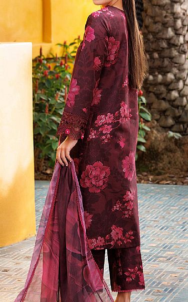 Farasha Wine Lawn Suit | Pakistani Lawn Dress in USA- Image 2