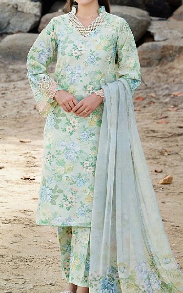 Farasha Mint Green Lawn Suit | Pakistani Lawn Dress in USA- Image 1