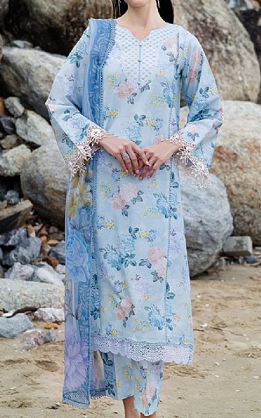 Farasha Light Blue Lawn Suit | Pakistani Lawn Dress in USA- Image 1