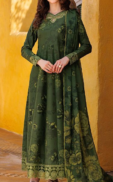 Farasha Green Lawn Suit | Pakistani Lawn Dress in USA- Image 1