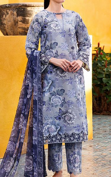 Farasha Grey Lawn Suit | Pakistani Lawn Dress in USA- Image 1