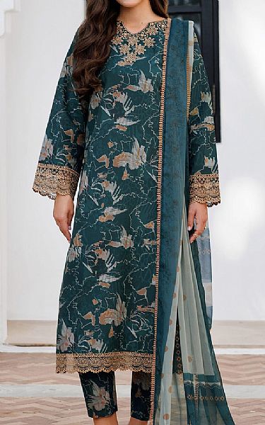 Farasha Green Lawn Suit | Pakistani Lawn Dress in USA- Image 1