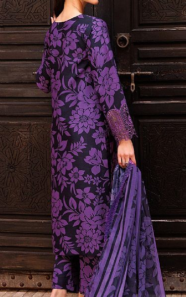 Farasha Violet/Black Lawn Suit | Pakistani Lawn Dress in USA- Image 2