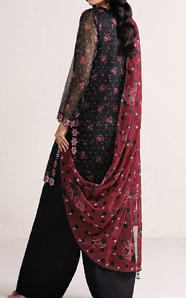 Farasha Black Chiffon Suit | Pakistani Embroidered Chiffon Dresses USA- Image 2