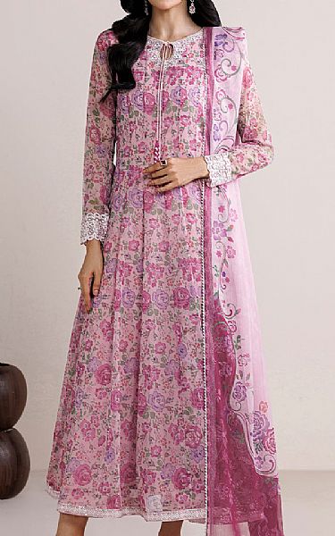 Farasha Light Pink Chiffon Suit | Pakistani Embroidered Chiffon Dresses USA- Image 1