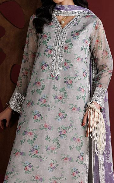 Farasha Grey Chiffon Suit | Pakistani Embroidered Chiffon Dresses USA- Image 3