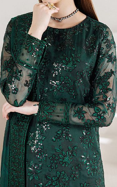 Farasha Gable Green Chiffon Suit | Pakistani Embroidered Chiffon Dresses USA- Image 3