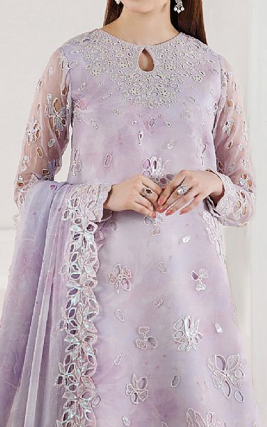 Farasha Lilac Chiffon Suit | Pakistani Embroidered Chiffon Dresses USA- Image 3
