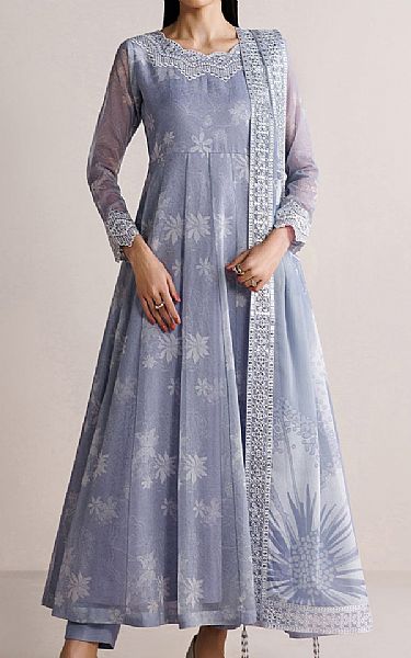 Farasha Santa Grey Chiffon Suit | Pakistani Embroidered Chiffon Dresses USA- Image 1