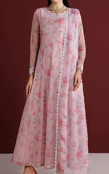 Farasha Cavern Pink Chiffon Suit | Pakistani Embroidered Chiffon Dresses USA- Image 1