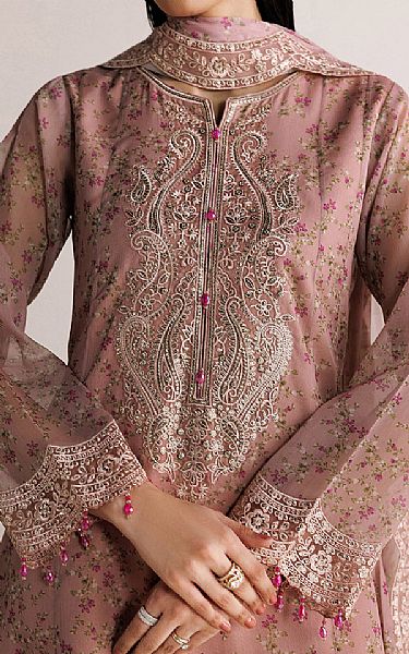 Farasha Oriental Pink Chiffon Suit | Pakistani Embroidered Chiffon Dresses USA- Image 3