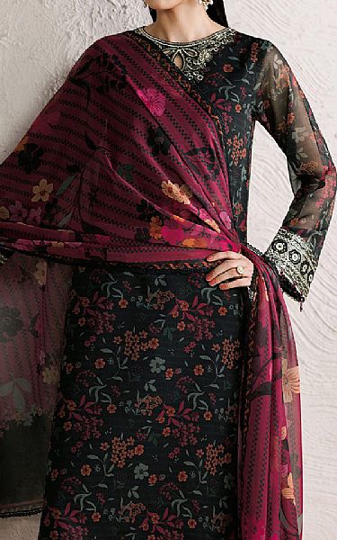 Farasha Black Chiffon Suit | Pakistani Embroidered Chiffon Dresses USA- Image 3