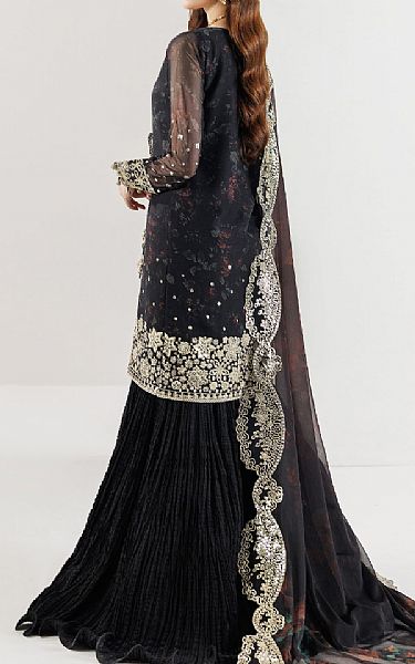 Farasha Black Chiffon Suit | Pakistani Embroidered Chiffon Dresses USA- Image 2