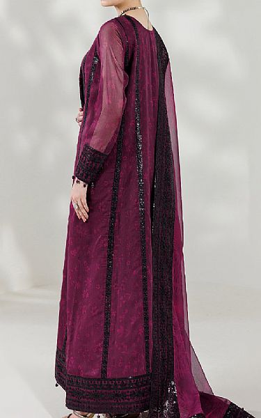 Farasha Dark Raspberry Chiffon Suit | Pakistani Embroidered Chiffon Dresses USA- Image 2
