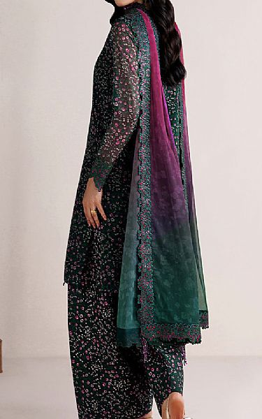 Farasha Dark Green Chiffon Suit | Pakistani Embroidered Chiffon Dresses USA- Image 2