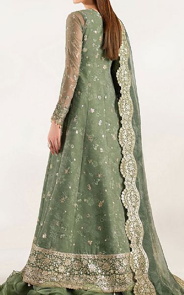 Farasha Pistachio Green Chiffon Suit | Pakistani Embroidered Chiffon Dresses USA- Image 2