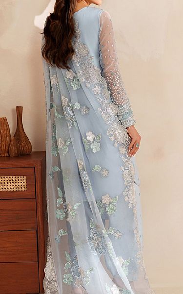 Farasha Pale Aqua Chiffon Suit | Pakistani Embroidered Chiffon Dresses USA- Image 2
