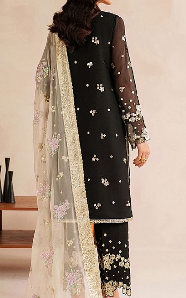 Farasha Black Chiffon Suit | Pakistani Embroidered Chiffon Dresses USA- Image 2