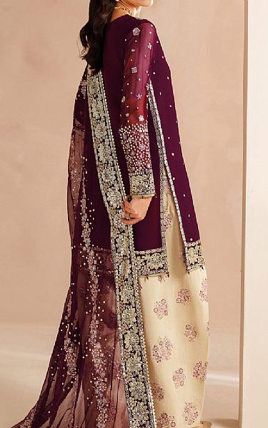 Farasha Mulberry Chiffon Suit | Pakistani Embroidered Chiffon Dresses USA- Image 2