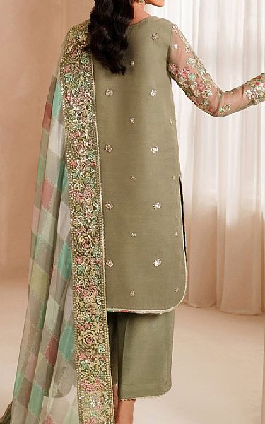 Farasha Sage Chiffon Suit | Pakistani Embroidered Chiffon Dresses USA- Image 2