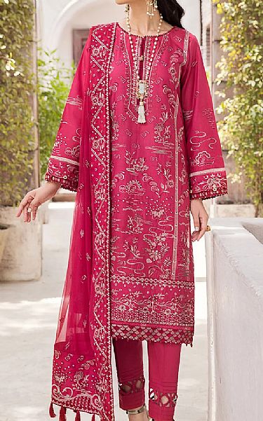 Farasha Magenta Lawn Suit | Pakistani Dresses in USA- Image 1