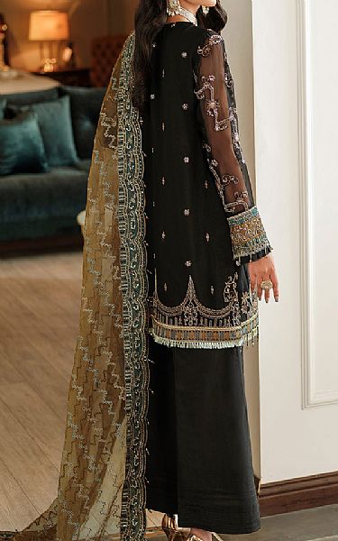 Farasha Black Chiffon Suit | Pakistani Embroidered Chiffon Dresses- Image 2