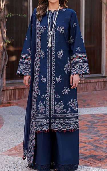 Farasha Blue Zodiac Lawn Suit | Pakistani Lawn Suits- Image 1