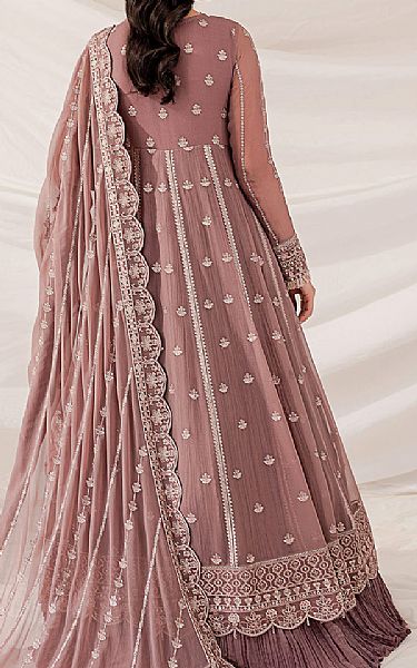 Farasha Tea Rose Chiffon Suit | Pakistani Embroidered Chiffon Dresses- Image 2