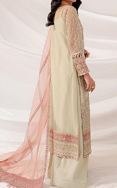 Farasha Ivory Net Suit | Pakistani Embroidered Chiffon Dresses- Image 2
